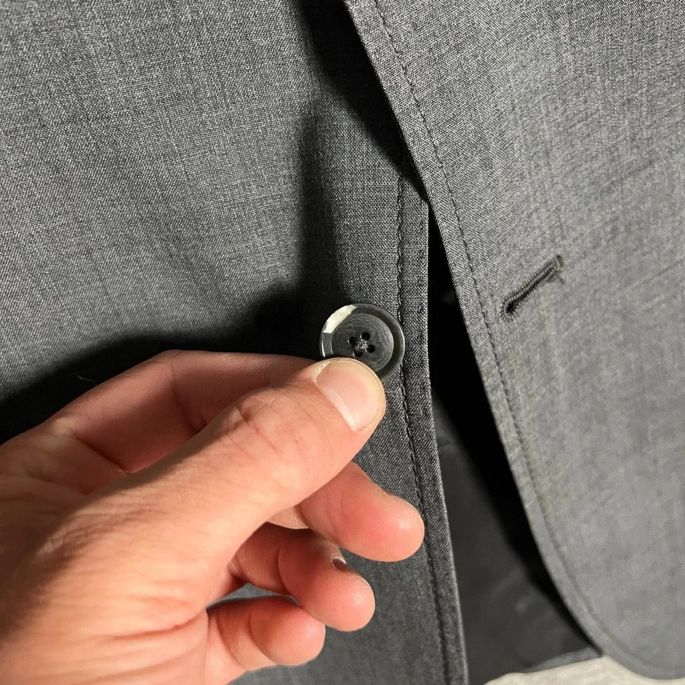 Jeanne Lanvin SA Mens Gray Blazer Sz 56T Tall (46) Office Career Suit‎ Italy
